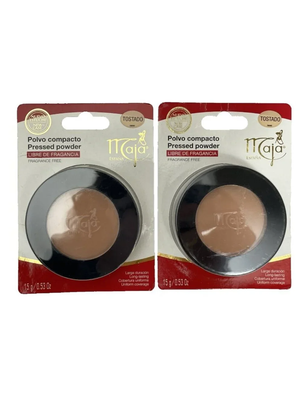 Maja Compact Pressed Powder Polvo Compacto Natural Beige Tostado Pack 2 Lot